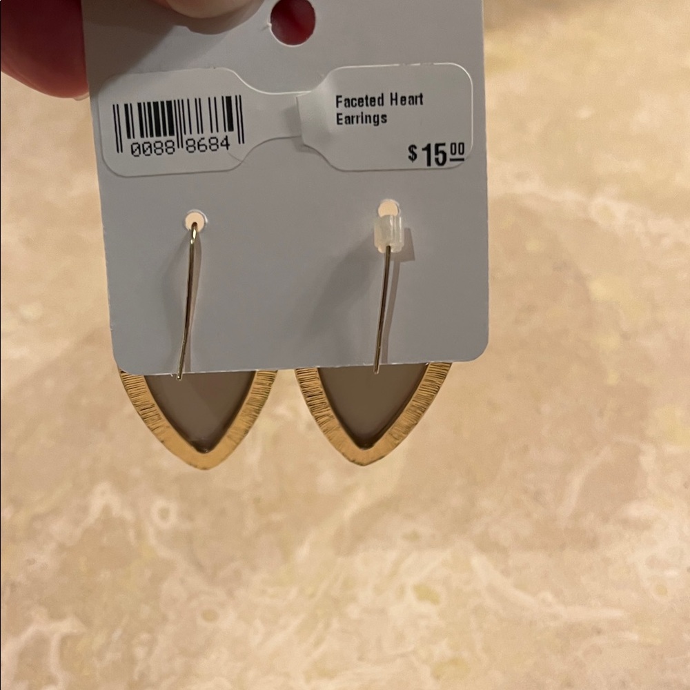 Amber Marie & Co. Faceted Heart Earrings - Picture 2 of 4